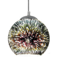 LUSSOLE AMMON Подвесной светильник, цвет основания - хром, плафон - стекло (цвет - хром), 1x60W E27, LSP-0197