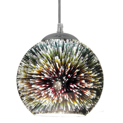 LUSSOLE AMMON Подвесной светильник, цвет основания - хром, плафон - стекло (цвет - хром), 1x60W E27, LSP-0197