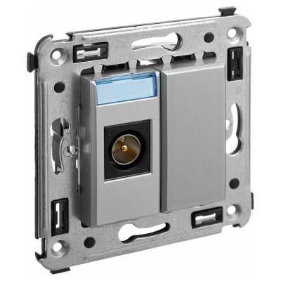 4404503 - ДКС Розетка TV оконечная в стену, "Avanti", "Закаленная сталь"