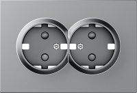 Donel A07 матовый серый накладка для розетки 2-й с заземлением, со шторками 16A 250 В~,серия DB, DE22240