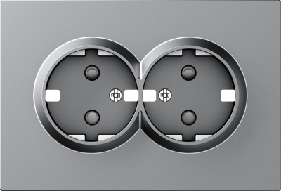 Donel A07 матовый серый накладка для розетки 2-й с заземлением, со шторками 16A 250 В~,серия DB, DE22240