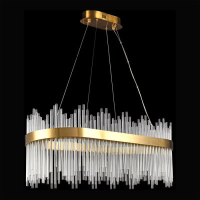 LUSSOLE Conecuh Линейно-подвесные светильники, цвет основания - бронзовый, плафон - стекло (цвет - прозрачный), 1x100W LED, LSP-8622