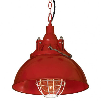 LUSSOLE ELMONT Подвесной светильник, цвет основания - красный, плафон - стекло (цвет - прозрачный), 1x60W E27, LSP-9895