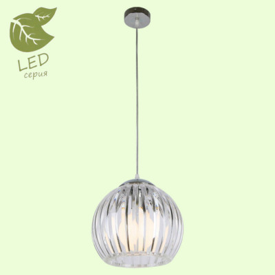 LUSSOLE HOCKESSIN Подвесной светильник, цвет основания - хром, плафон - акрил (цвет - прозрачный), 1x10W E27, GRLSP-0159