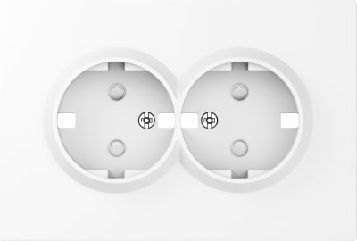 Donel S08 глянцевый белый накладка для розетки 2-й с заземлением, со шторками 16A 250 В~,серия DB, DS22203