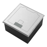 Люк напольный на 2 модуля, металлический, h=65мм, с рамкой, крышка без углубления, TIMIUX, нержавеющая сталь, EU2H65R ST