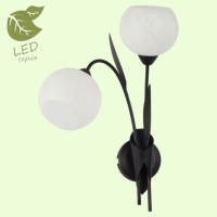 LUSSOLE BAGHERIA Бра, цвет основания - коричневый, плафон - стекло (цвет - белый), 2x6W E14, GRLSF-6291-02