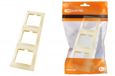 Рамка 3-х постовая вертикальная сл. кость "Таймыр" TDM Electric, SQ1814-0127