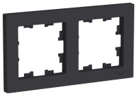 ATN001002 - ATLASDESIGN 2-постовая РАМКА, универсальная, КАРБОН, Systeme Electric