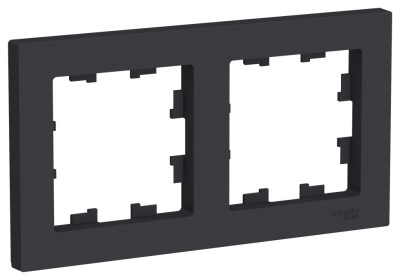 ATN001002 - ATLASDESIGN 2-постовая РАМКА, универсальная, КАРБОН, Systeme Electric