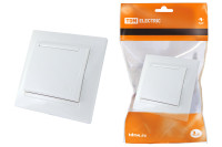 Розетка 2П+З 16А 250В с защ. шт. с крышкой белая "Лама" TDM Electric, SQ1815-0014