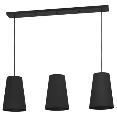 390133 Люстра PETROSA, 3X40W (E27), сталь, черный // текстиль, черный, 390133