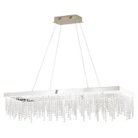 39283 Светодиод. подвес ANTELAO с димм., 39W(LED), 1150х320, H1500, сталь, хром/хрусталь, прозрачный