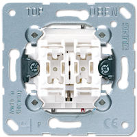 Балансирный выключатель для жалюзи, двухклавишный, с механической блокировкой от одновременного нажатия, 1 двигатель, пружинные зажимы; не подходит к клавишам серии EP; универсальные встраиваемые механизмы, 509VU Балансирный выключатель для жалюзи, двухклавишный, с механической блокировкой от одновременного нажатия, 1 двигатель, пружинные зажимы; не подходит к клавишам серии EP; универсальные встраиваемые механизмы, 509VU