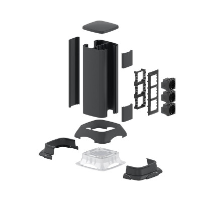 ДКС Миниколонна алюминиевая, 0.35м, цвет чёрный, 19533