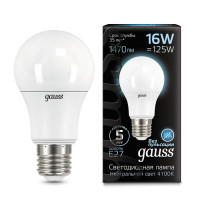 Лампа Gauss A60 16W 1520lm 4100K E27 LED 1/10/50, 102502216 Лампа Gauss A60 16W 1520lm 4100K E27 LED 1/10/50, 102502216