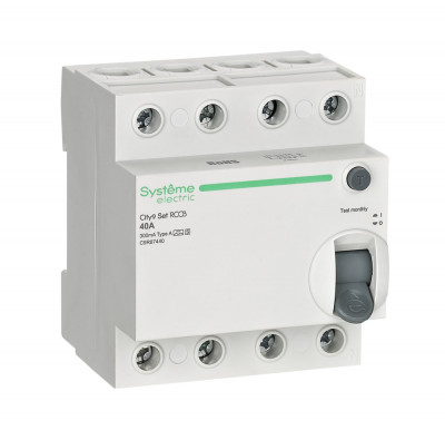 City9 Set ВДТ 40А 4P 300мА A-S 400В, Systeme Electric, C9R87440