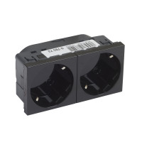 Legrand Розетка 2 x 2К+3 под углом 45° - Программа Mosaic - немецкий стандарт - 4 модуля - черная, 079372