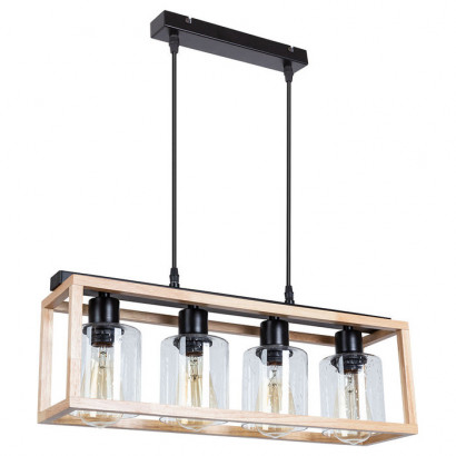 Arte Lamp DUBLIN, Светильник подвесной, цвет арматуры - черный, цвет плафона/декора - прозрачный, 4x60W E27, A7025SP-4BK