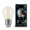 Лампа Gauss Filament Шар 5W 450lm 4100К Е27 диммируемая LED 1/10/50, 105802205-D