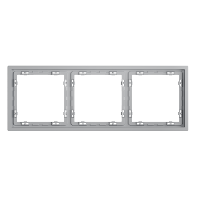 Рамка пластиковая VOLTUM S70 на 3 поста, (серый), VLS100316