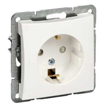 WDE000145 - ДУЭТ РОЗЕТКА с заземлением со шторками, 16А, механизм, БЕЛЫЙ (Выводится из ассортимента), Schneider Electric