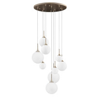 Lightstar 813093 (MD5081A-9GL)  Люстра GLOBO 9х40W  E14 champagne gold/white (в комплекте)