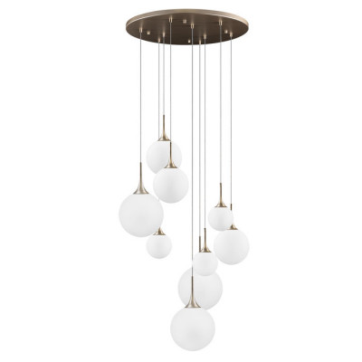 Lightstar 813093 (MD5081A-9GL)  Люстра GLOBO 9х40W  E14 champagne gold/white (в комплекте)