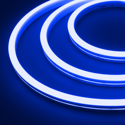 Светодиодная лента герметичная MOONLIGHT-SIDE-A140-12x17mm 24V Blue (8 W/m, IP67, 2835, 5m, wire x1) (Arlight, 8 Вт/м, IP67), 038799