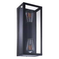 Arte Lamp BELFAST, Светильник уличный, цвет арматуры - черный, цвет плафона/декора - ПРОЗРАЧНЫЙ, 2х60W E27, A4569AL-2BK
