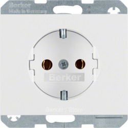 47157009 - Штепсельная розетка SCHUKO цвет: полярная белизна, с блеском Berker K.1, Berker