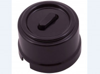 Bironi Выключатель 1-кл. проходной, пластик, цвет Коричневый (клавишный), B1-221-22