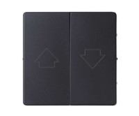 Simon Клавиша двойная для выключателя жалюзи с блокировкой и пиктограммой "стрелки" черного матового цвета S82 Concept, 8200028-098