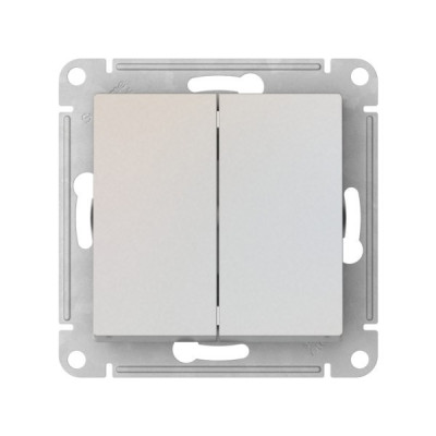 ATN000465S - ATLASDESIGN 2-клавишный ПЕРЕКЛЮЧАТЕЛЬ, сх.6+6, 10АХ, мех., быстрозажим. клем., ЖЕМЧУГ, Systeme Electric