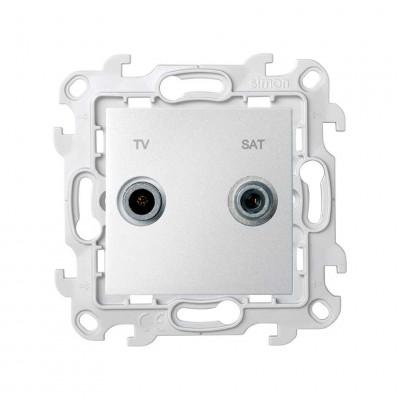 Simon Розетка TV-SAT одиночная цвета алюминий S24 Harmonie, 2410487-033