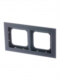 ABB Axcent металл/матовый черный Рамка 2-постовая