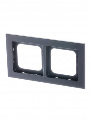 ABB Axcent металл/матовый черный Рамка 2-постовая
