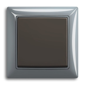 ABB Выключатель 1-клавишный, вставка - chateau-черный, рамка - bistro-синий, серия Basic55