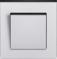 ABB Выключатель 1-клавишный, цвет серебро - черный, серия Levit M