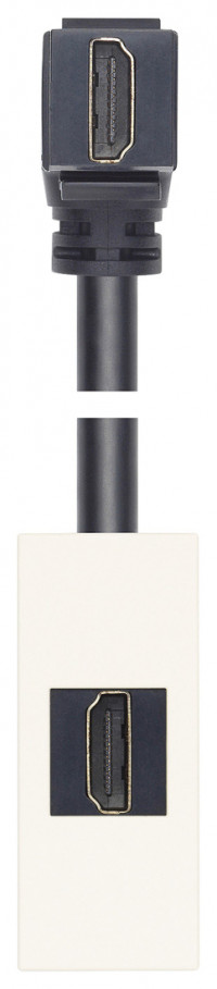 Vimar Розетка HDMI с кабелем под 90° белая, 30346.HB