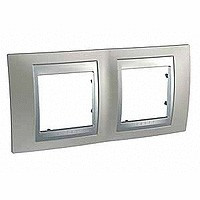 MGU66.004.039 - UNICA TOP РАМКА 2-постовая, горизонтальная, АЛЮМИНИЙ/НИКЕЛЬ