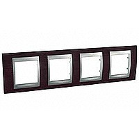 MGU66.008.0M3 - UNICA TOP РАМКА 4-постовая, горизонтальная, АЛЮМИНИЙ/ВЕНГЕ