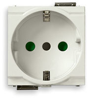 Vimar Розетка 2P+T 16A P30 на 2 модуля, белая, 17039.B