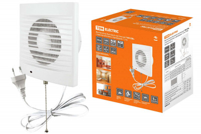 Вентилятор бытовой настенный 100 СВп, с выключателем и проводом 1,3 м, TDM Electric, SQ1807-0013
