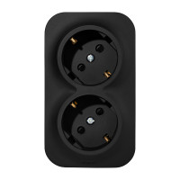 Розеточный блок двойной с заземлением - Legrand Quteo - с предварительным подключением со шторками IP20 16А 250В винтовые зажимы накладной монтаж - чёрный матовый, 782475 Розеточный блок двойной с заземлением - Legrand Quteo - с предварительным подключением со шторками IP20 16А 250В винтовые зажимы накладной монтаж - чёрный матовый, 782475