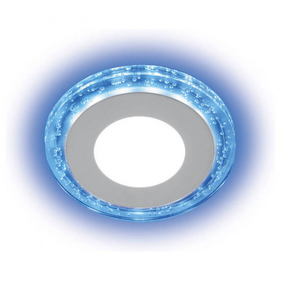 Светильник встраиваемый светодиодный 6W, 480Lm, белый (4000К) и синий, AL2330 с драйвером в комплекте, Feron 29583