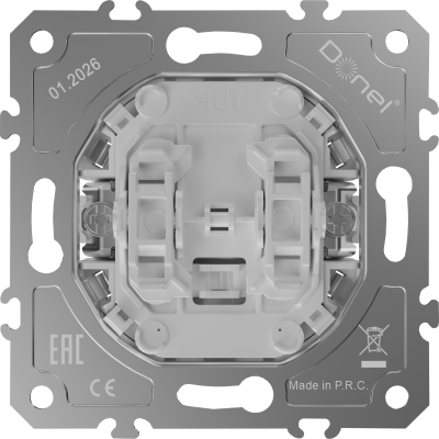 Donel D16  Механизм кнопки звонка 2-х клавишный 2н.о., самозажимные контакты 16 A 250 В~, DO25100