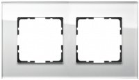 Рамка 2-постовая, стекло White Glass, G1002GW, Jasmart Electric