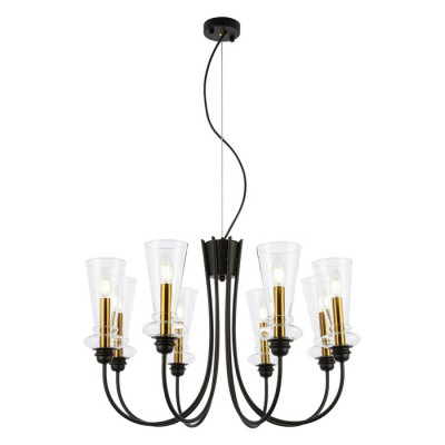 Evoluce SLE112403-08 Светильник подвесной Черный/Прозрачный E14 8*40W