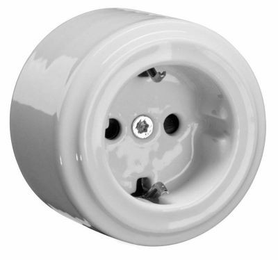 Fontini Do Розетка 2К+З 16 А, 250 В, о/п, белый фарфор